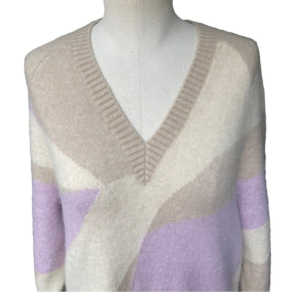 & Other Stories Intarsia Alpaca Wool Knit Midi Dress in Beige/Pink - Picture 5 of 10
